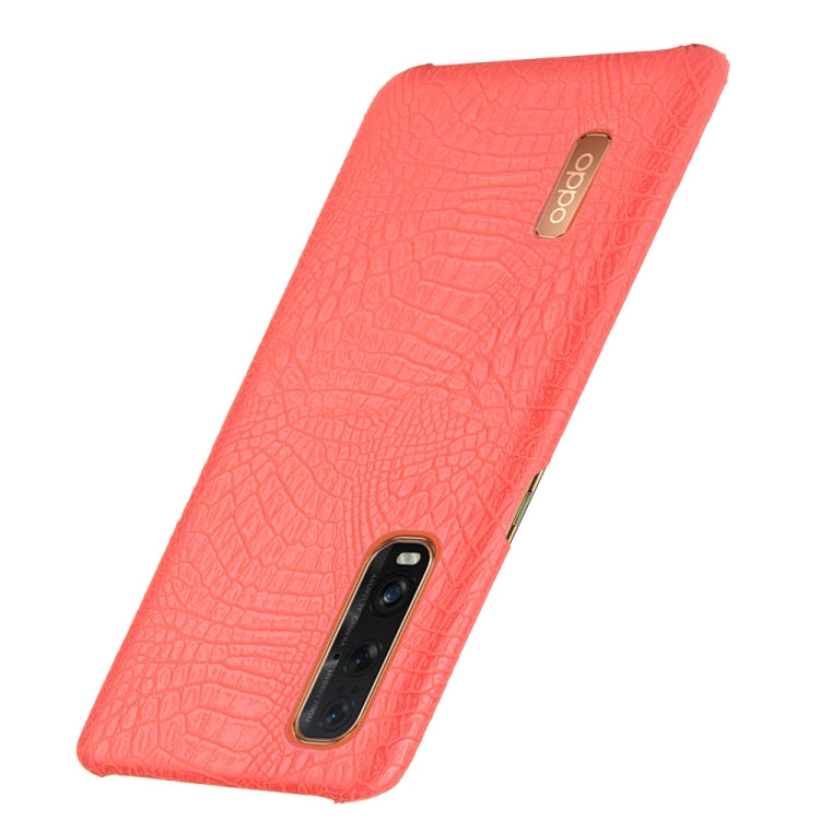 For Oppo Find X2 Pro Shockproof Crocodile Texture PC + PU Case