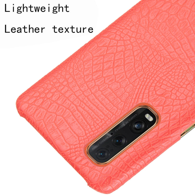 For Oppo Find X2 Pro Shockproof Crocodile Texture PC + PU Case
