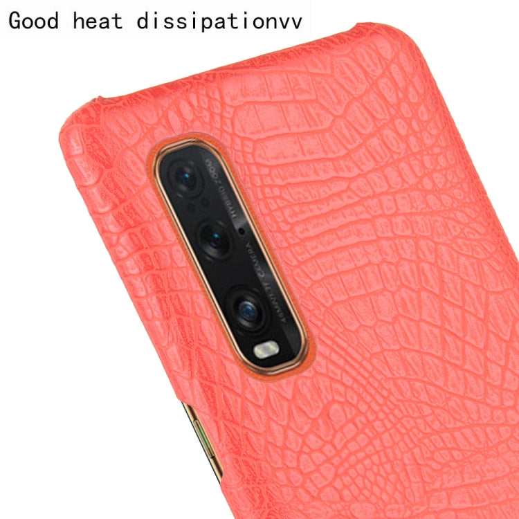 For Oppo Find X2 Pro Shockproof Crocodile Texture PC + PU Case