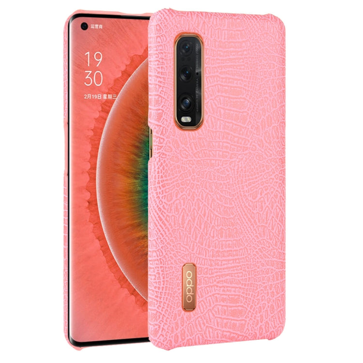 For Oppo Find X2 Pro Shockproof Crocodile Texture PC + PU Case