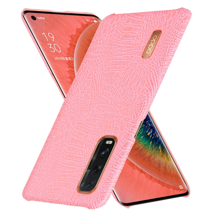 For Oppo Find X2 Pro Shockproof Crocodile Texture PC + PU Case