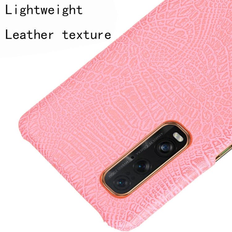 For Oppo Find X2 Pro Shockproof Crocodile Texture PC + PU Case