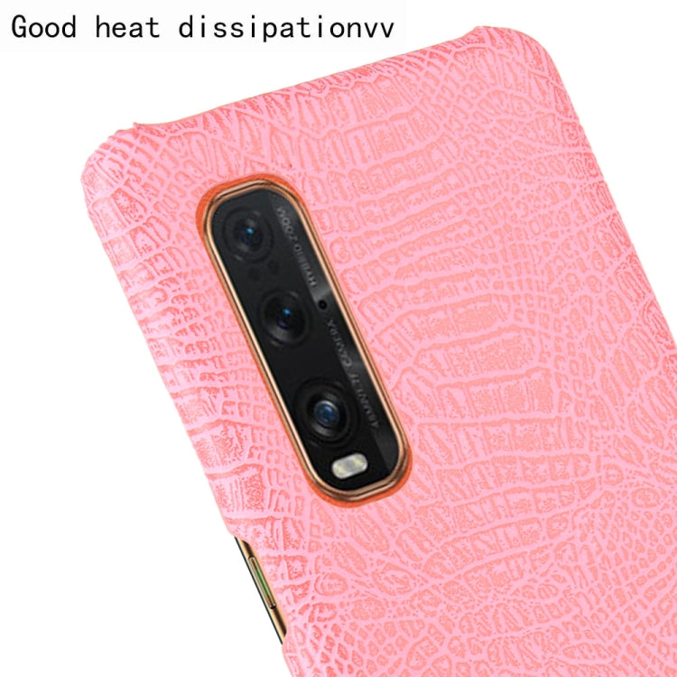 For Oppo Find X2 Pro Shockproof Crocodile Texture PC + PU Case