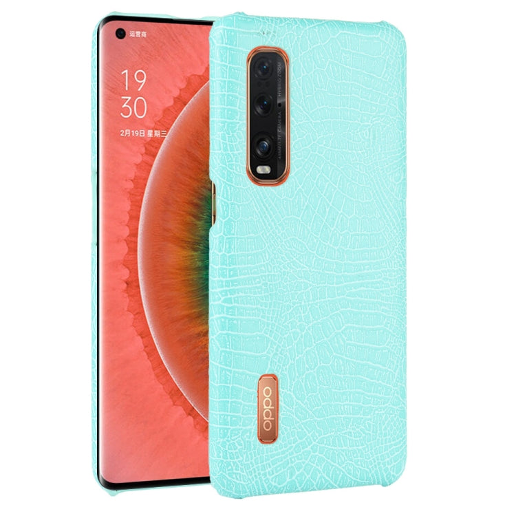 For Oppo Find X2 Pro Shockproof Crocodile Texture PC + PU Case