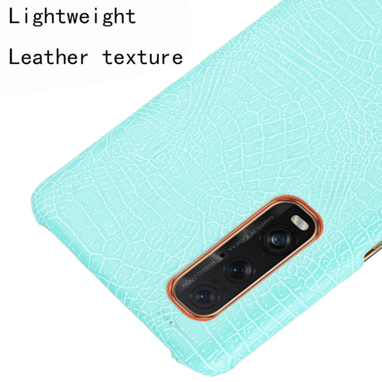For Oppo Find X2 Pro Shockproof Crocodile Texture PC + PU Case