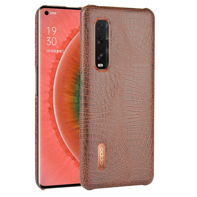 For Oppo Find X2 Pro Shockproof Crocodile Texture PC + PU Case