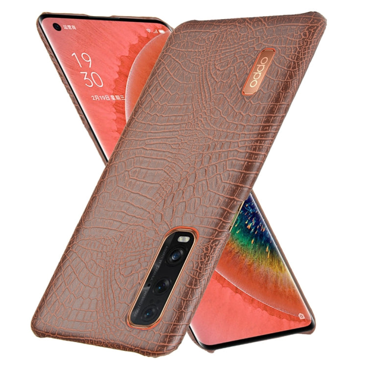 For Oppo Find X2 Pro Shockproof Crocodile Texture PC + PU Case