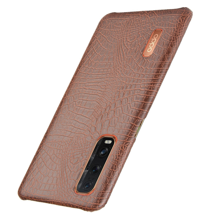 For Oppo Find X2 Pro Shockproof Crocodile Texture PC + PU Case