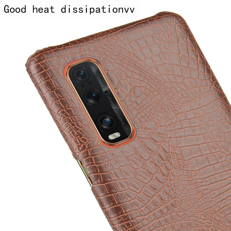 For Oppo Find X2 Pro Shockproof Crocodile Texture PC + PU Case