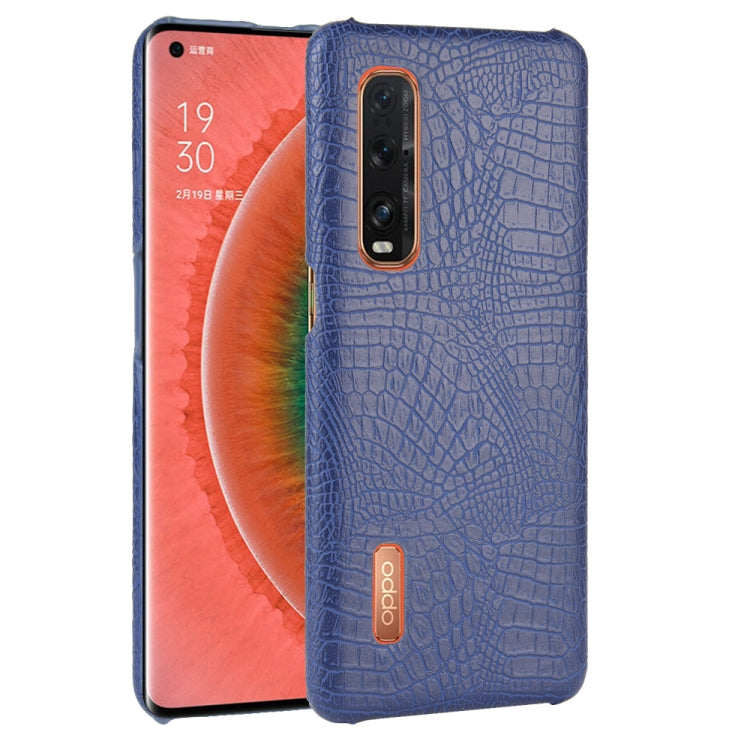 For Oppo Find X2 Pro Shockproof Crocodile Texture PC + PU Case