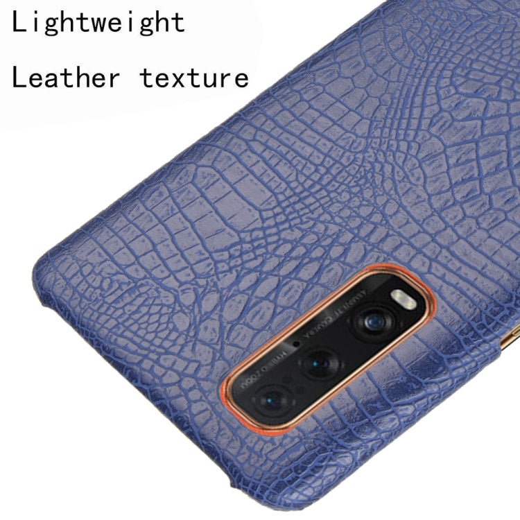 For Oppo Find X2 Pro Shockproof Crocodile Texture PC + PU Case