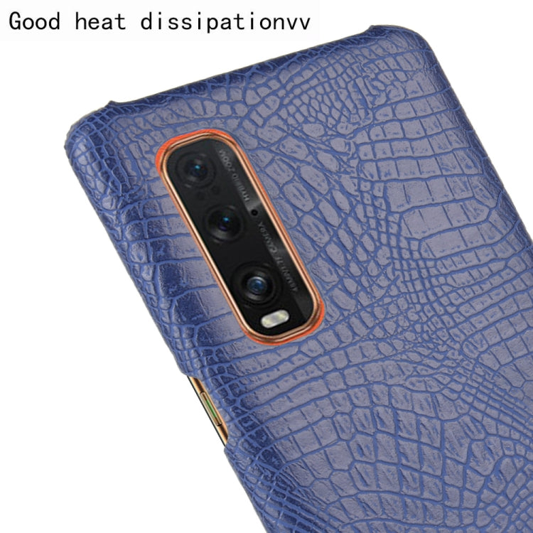 For Oppo Find X2 Pro Shockproof Crocodile Texture PC + PU Case