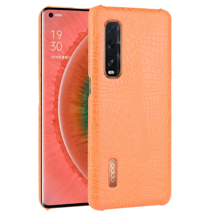 For Oppo Find X2 Pro Shockproof Crocodile Texture PC + PU Case