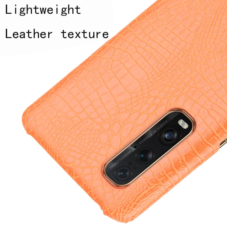 For Oppo Find X2 Pro Shockproof Crocodile Texture PC + PU Case