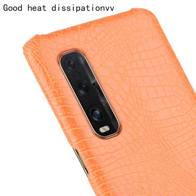 For Oppo Find X2 Pro Shockproof Crocodile Texture PC + PU Case