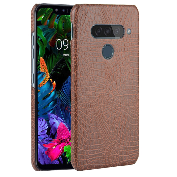 For LG G8S ThinQ Shockproof Crocodile Texture PC + PU Case