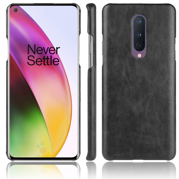 For OnePlus 8 Shockproof Litchi Texture PC + PU Case
