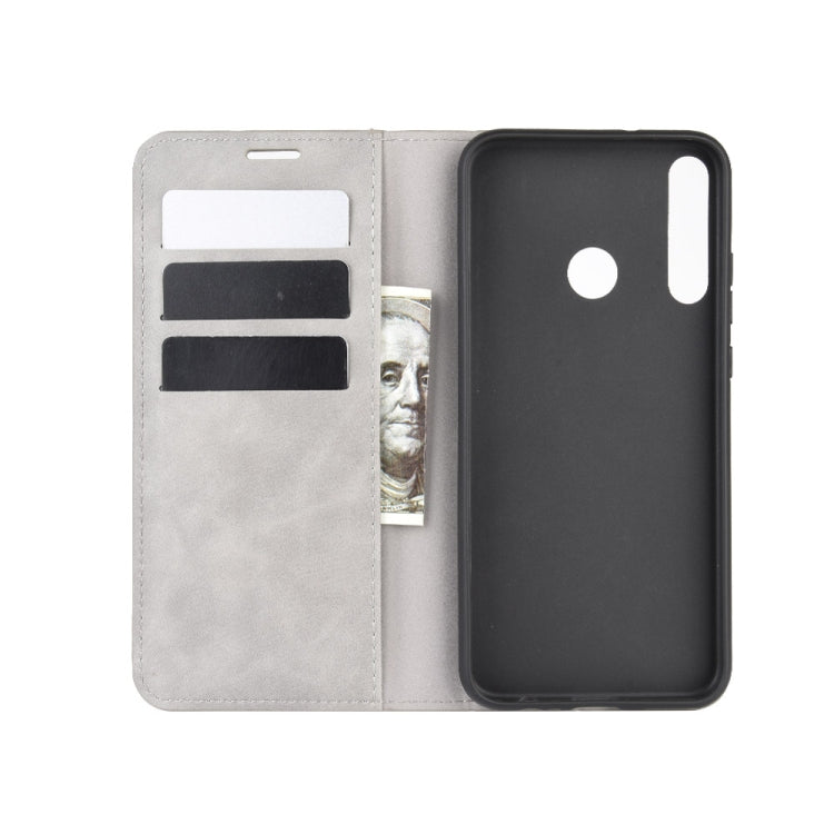 For Huawei P40 lite E Retro-skin Business Magnetic Suction Leather Case with Holder & Card Slots & Wallet