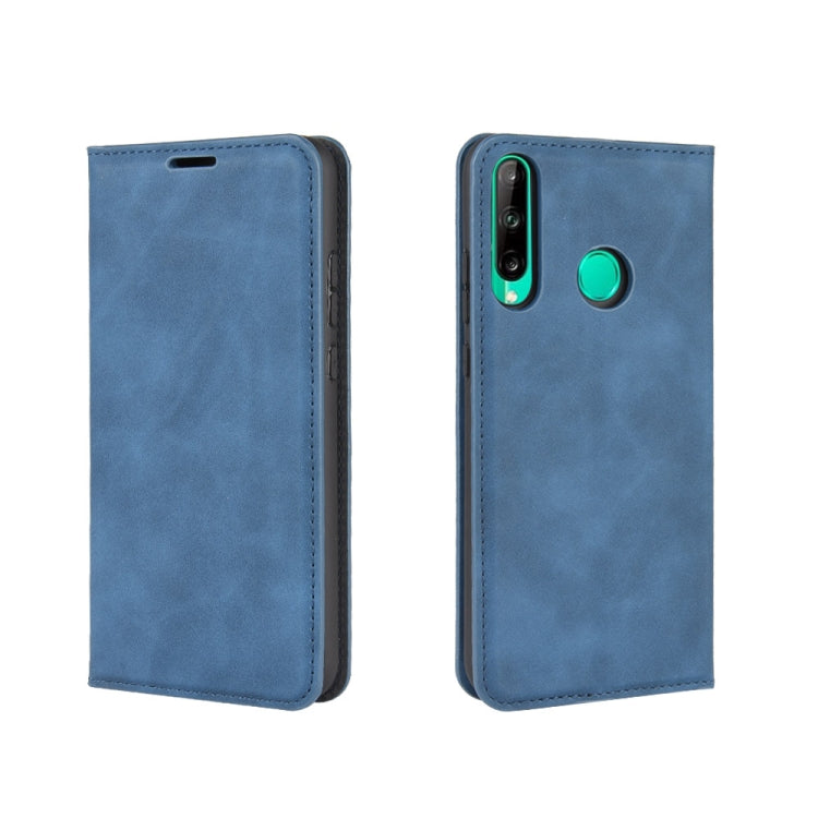 For Huawei P40 lite E Retro-skin Business Magnetic Suction Leather Case with Holder & Card Slots & Wallet