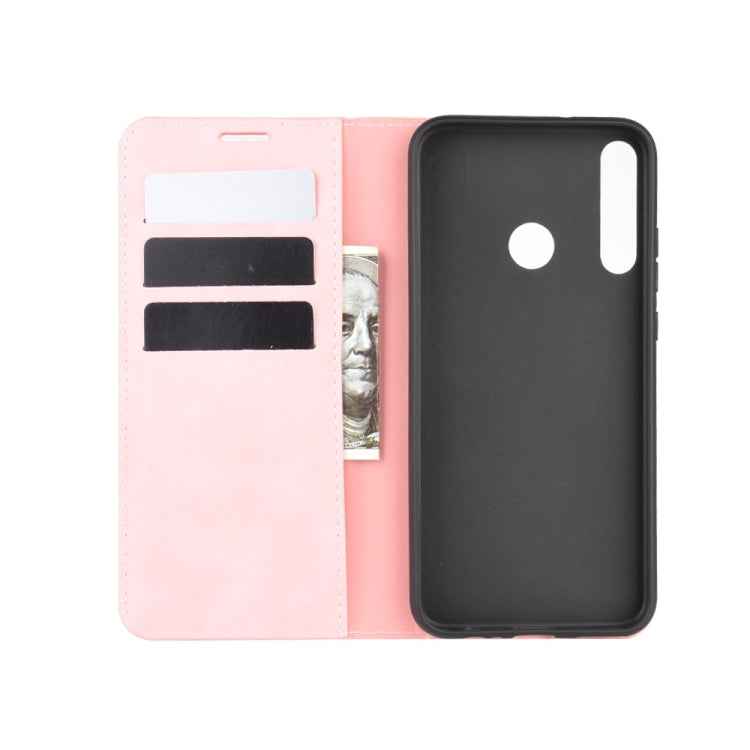 For Huawei P40 lite E Retro-skin Business Magnetic Suction Leather Case with Holder & Card Slots & Wallet
