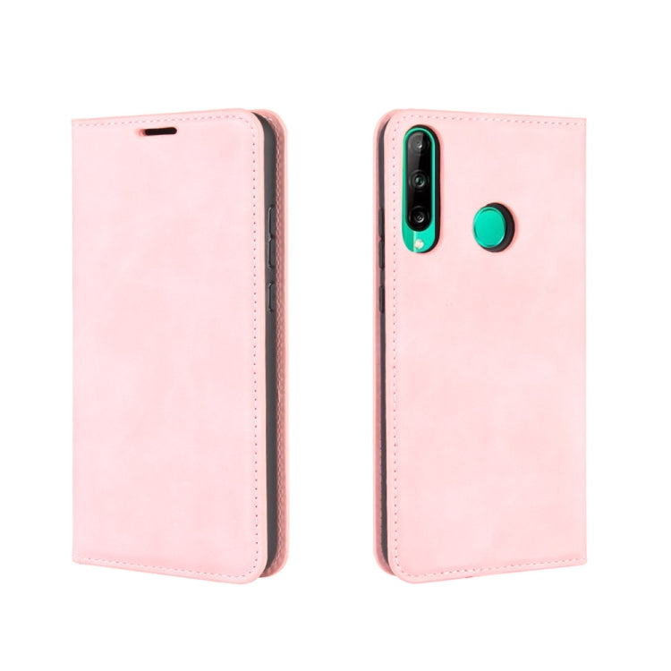 For Huawei P40 lite E Retro-skin Business Magnetic Suction Leather Case with Holder & Card Slots & Wallet
