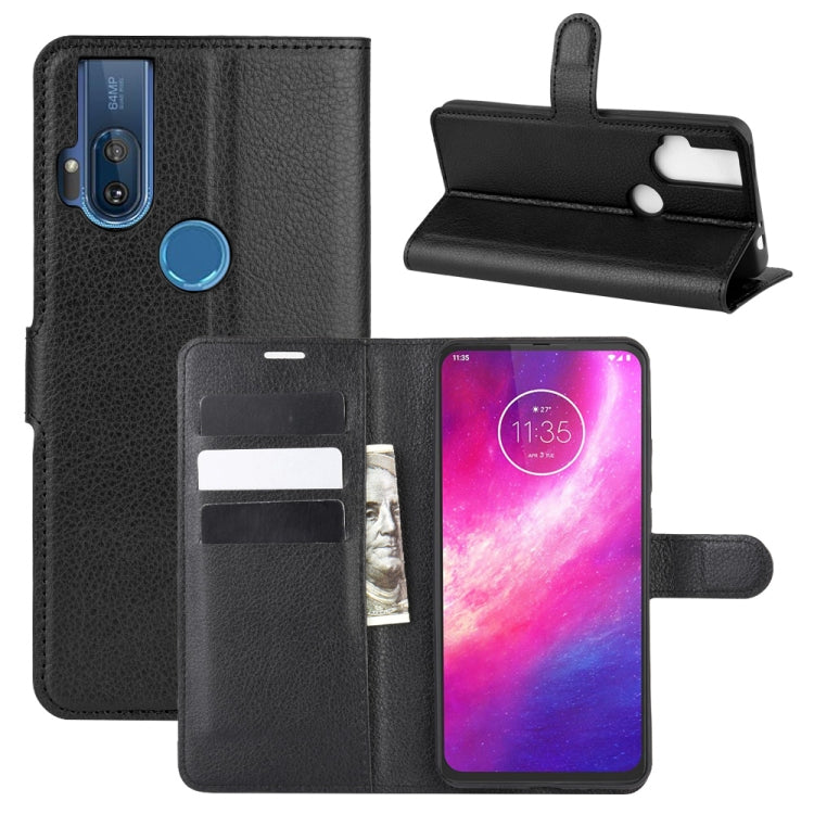 For Motorola One Hyper Litchi Texture Horizontal Flip Protective Case with Holder & Card Slots & Wallet