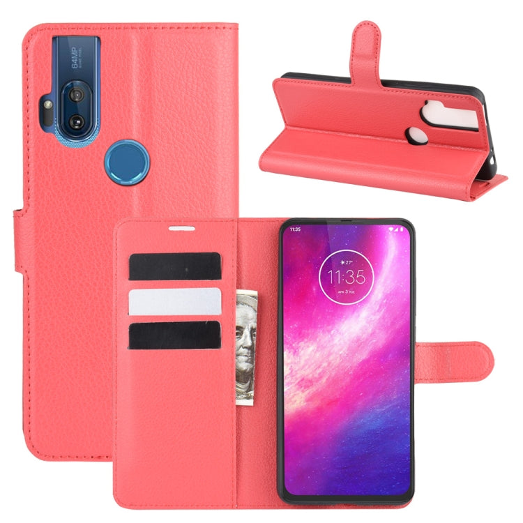 For Motorola One Hyper Litchi Texture Horizontal Flip Protective Case with Holder & Card Slots & Wallet