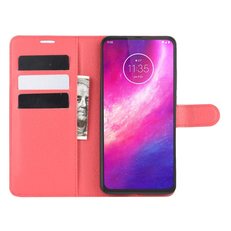 For Motorola One Hyper Litchi Texture Horizontal Flip Protective Case with Holder & Card Slots & Wallet