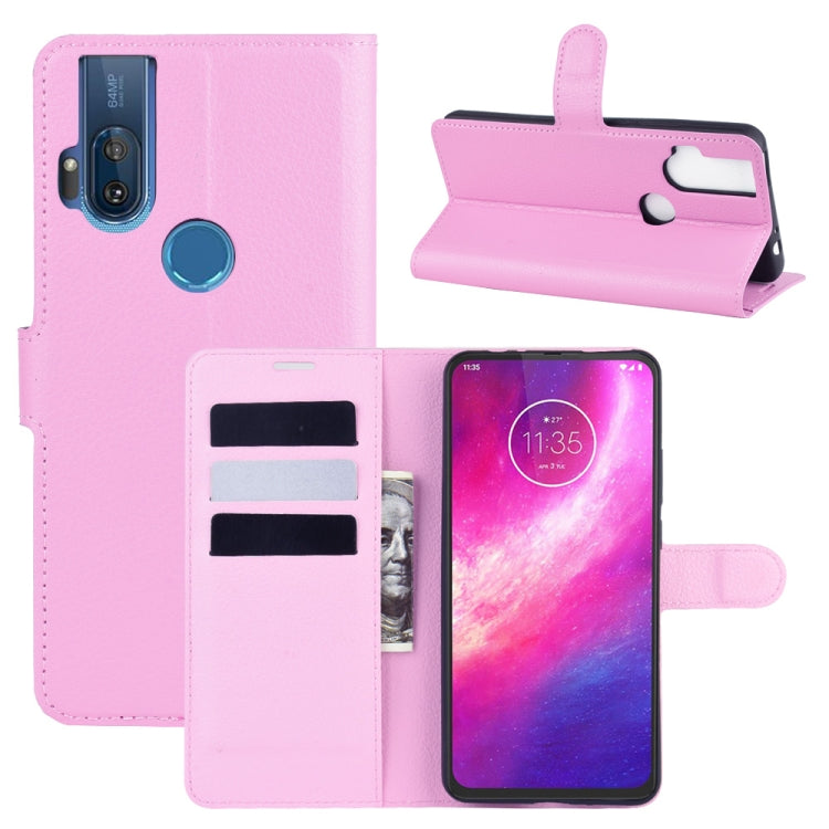 For Motorola One Hyper Litchi Texture Horizontal Flip Protective Case with Holder & Card Slots & Wallet