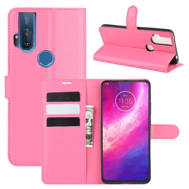 For Motorola One Hyper Litchi Texture Horizontal Flip Protective Case with Holder & Card Slots & Wallet