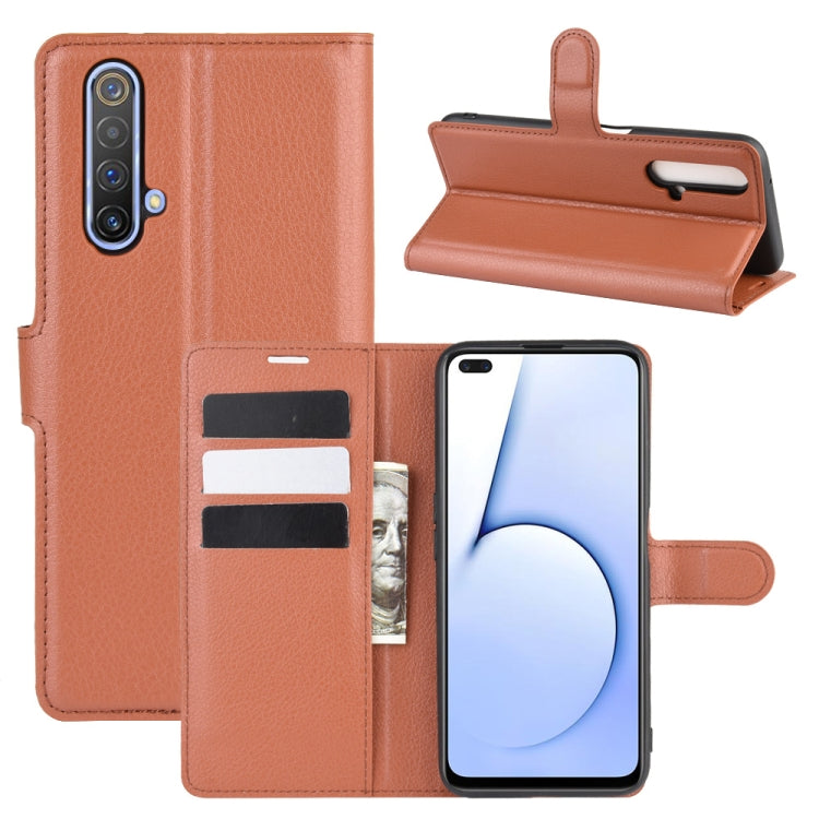 For OPPO Realme X50 5G Litchi Texture Horizontal Flip Protective Case with Holder & Card Slots & Wallet