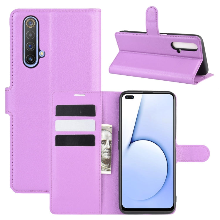 For OPPO Realme X50 5G Litchi Texture Horizontal Flip Protective Case with Holder & Card Slots & Wallet