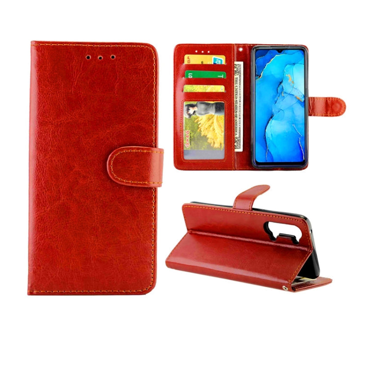 For OPPO Reno3 Crazy Horse Texture Leather Horizontal Flip Protective Case with Holder & Card Slots & Wallet & Photo Frame