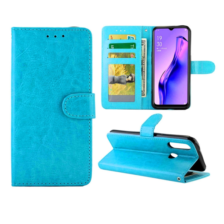For OPPO A31/A8 Crazy Horse Texture Leather Horizontal Flip Protective Case with Holder & Card Slots & Wallet & Photo Frame