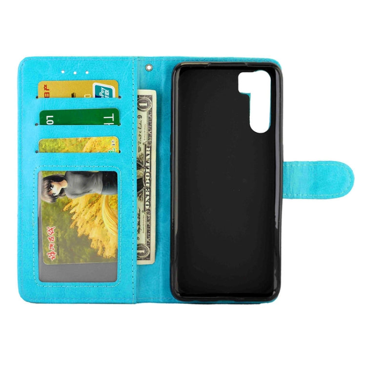 For OPPO A91/ F15(2020) Crazy Horse Texture Leather Horizontal Flip Protective Case with Holder & Card Slots & Wallet & Photo Frame