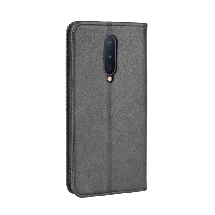 For OnePlus 8 Magnetic Buckle Retro Crazy Horse Texture Horizontal Flip Leather Case , with Holder & Card Slots & Photo Frame