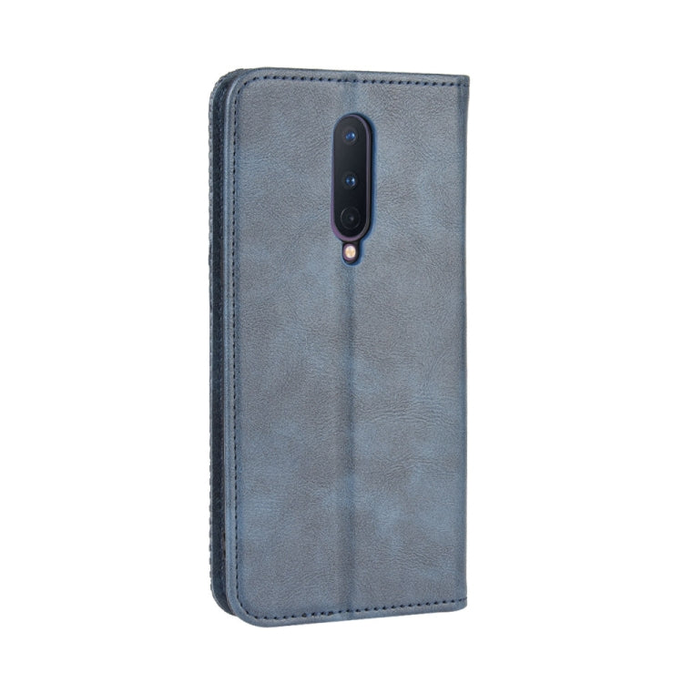 For OnePlus 8 Magnetic Buckle Retro Crazy Horse Texture Horizontal Flip Leather Case , with Holder & Card Slots & Photo Frame