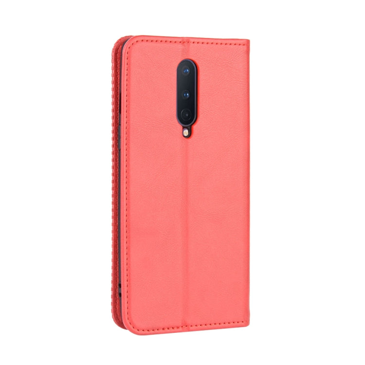 For OnePlus 8 Magnetic Buckle Retro Crazy Horse Texture Horizontal Flip Leather Case , with Holder & Card Slots & Photo Frame