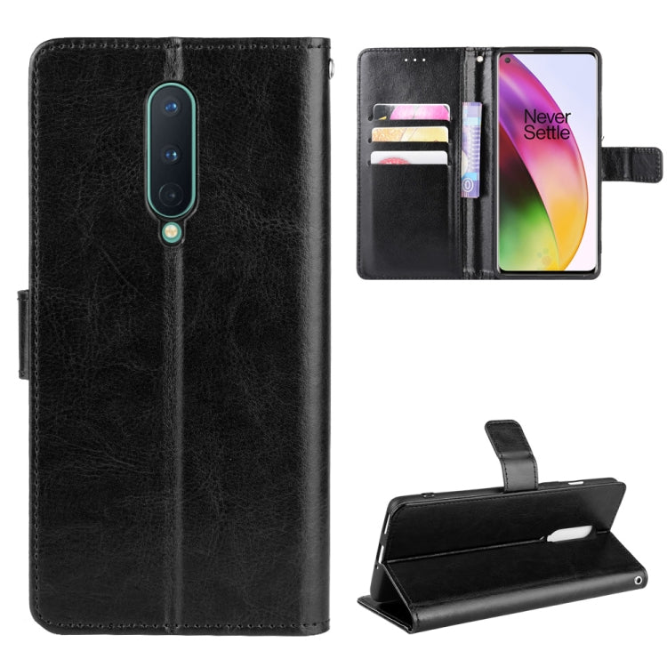 For OnePlus 8 Retro Crazy Horse Texture Horizontal Flip Leather Case , with Holder & Card Slots & Photo Frame