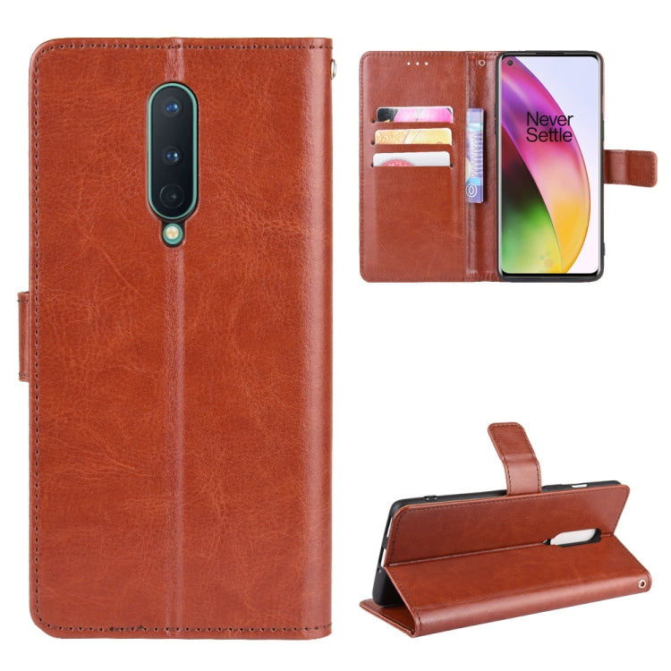 For OnePlus 8 Retro Crazy Horse Texture Horizontal Flip Leather Case , with Holder & Card Slots & Photo Frame