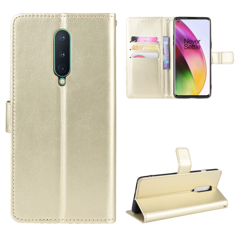 For OnePlus 8 Retro Crazy Horse Texture Horizontal Flip Leather Case , with Holder & Card Slots & Photo Frame
