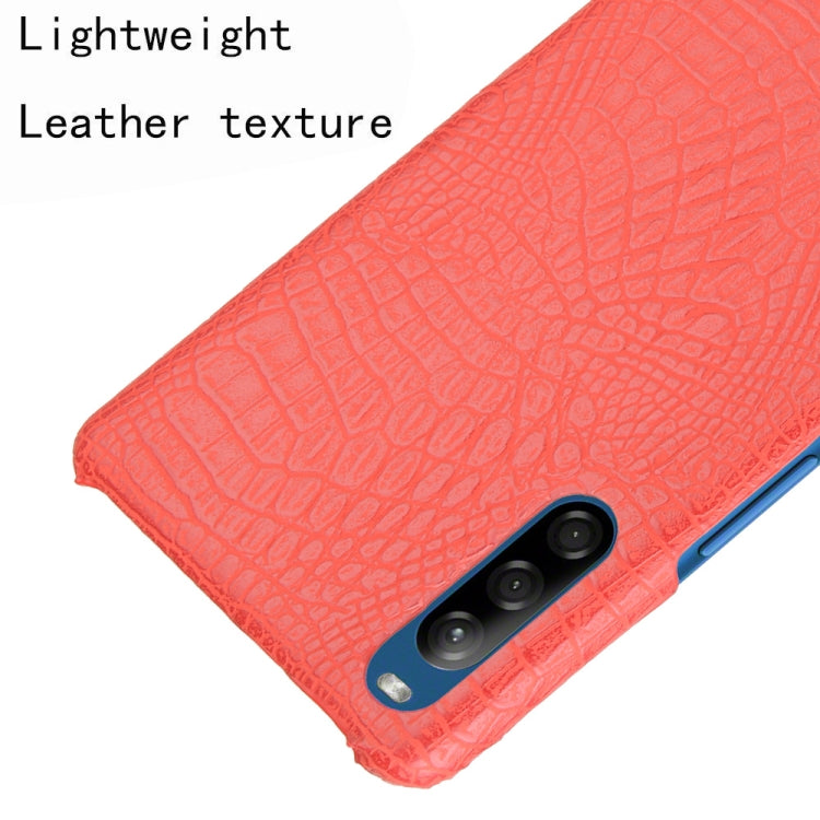 For Sony Xperia L4 Shockproof Crocodile Texture PC + PU Case