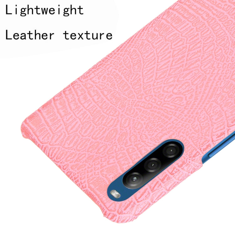 For Sony Xperia L4 Shockproof Crocodile Texture PC + PU Case
