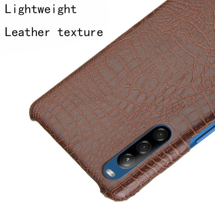 For Sony Xperia L4 Shockproof Crocodile Texture PC + PU Case