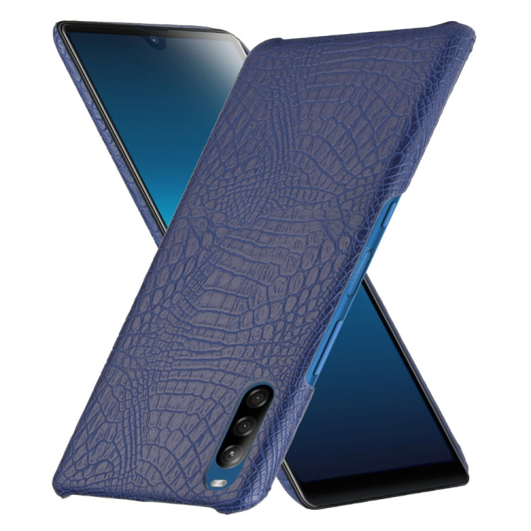 For Sony Xperia L4 Shockproof Crocodile Texture PC + PU Case