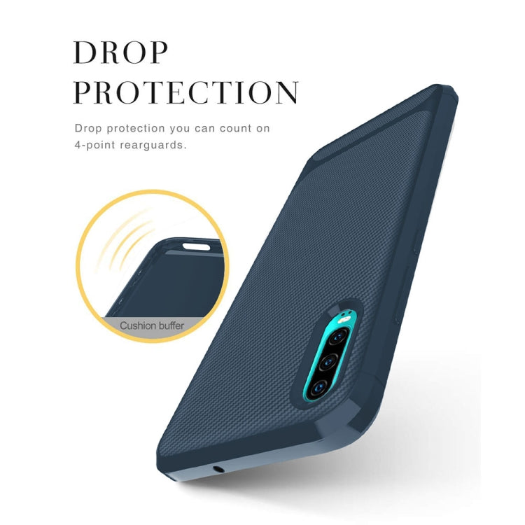 For Huawei P30 ENKAY ENK-PC023 Carbon Fiber Texture Solid Color TPU Slim Case Soft Cover