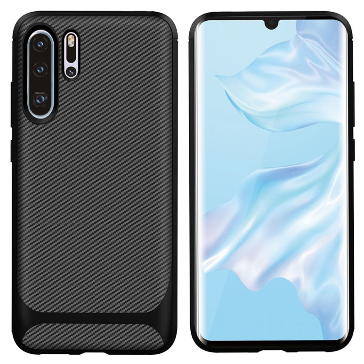 For HUAWEI P30 Pro ENKAY ENK-PC024 Carbon Fiber Texture Solid Color TPU Slim Case Soft Cover