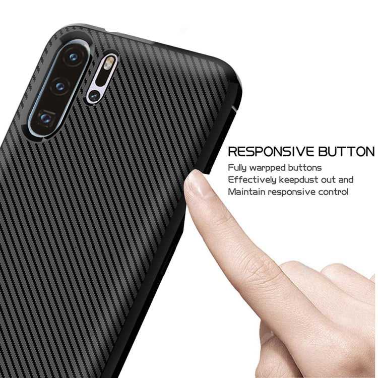 For HUAWEI P30 Pro ENKAY ENK-PC024 Carbon Fiber Texture Solid Color TPU Slim Case Soft Cover