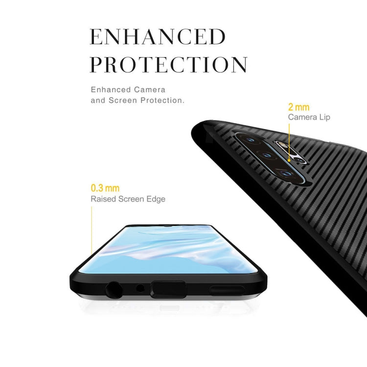 For HUAWEI P30 Pro ENKAY ENK-PC024 Carbon Fiber Texture Solid Color TPU Slim Case Soft Cover
