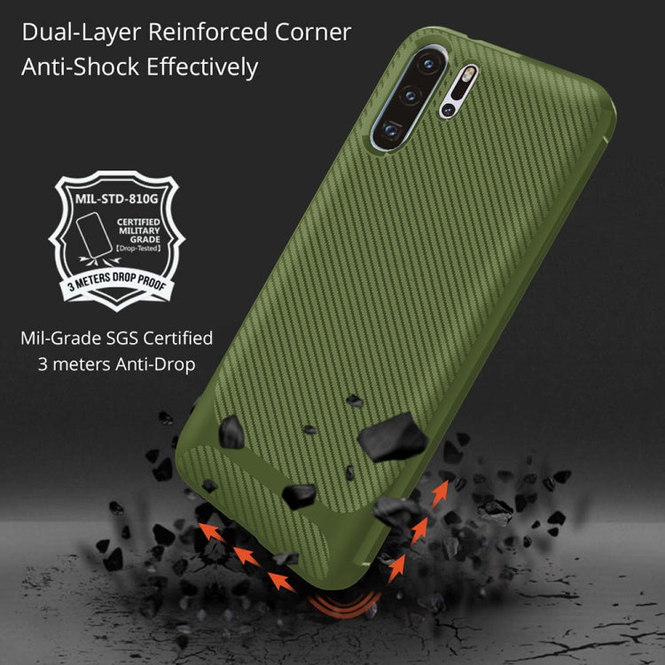 For HUAWEI P30 Pro ENKAY ENK-PC024 Carbon Fiber Texture Solid Color TPU Slim Case Soft Cover